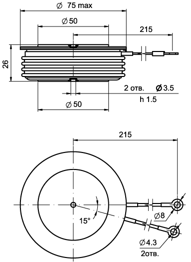 Тиристор Т353-800-32